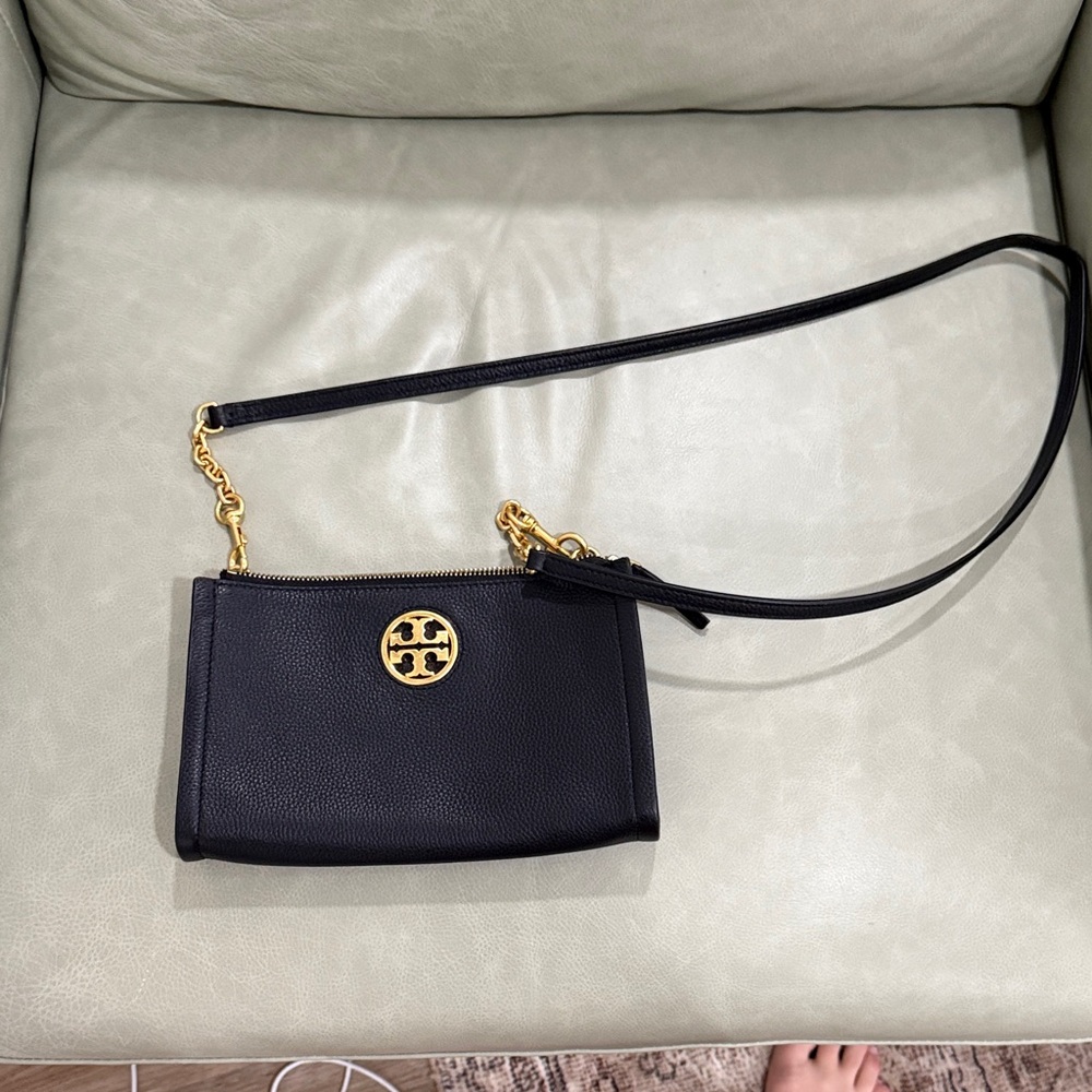 Tory Burch Black and Gold Crossbody Bag